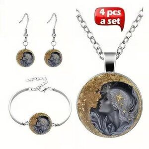 4 pieces CELESTIAL Moon Kiss Jewelry Set
